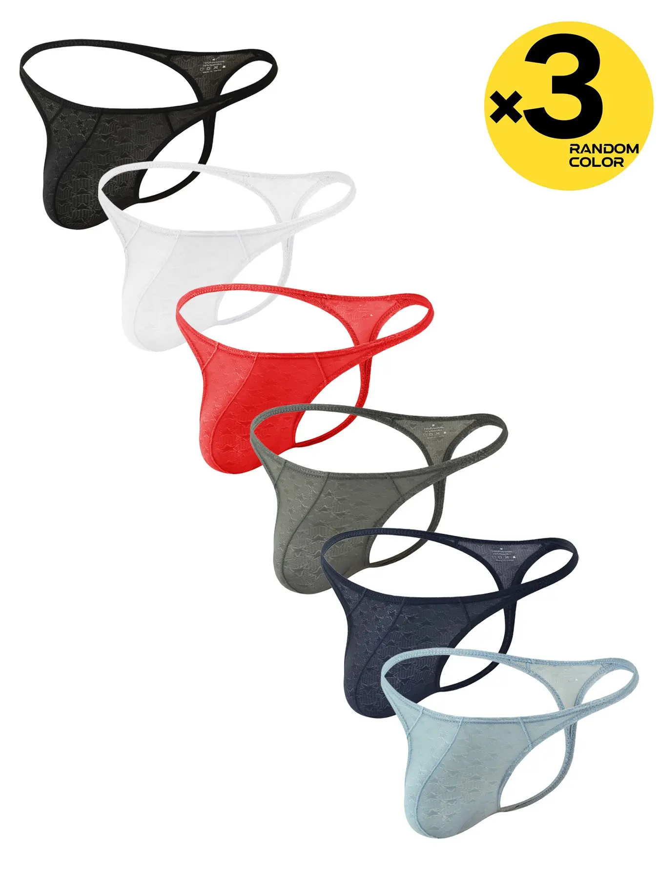 2/3/4 Pcs Random Color Men's Solid Lace Thongs, Narrow Thin Waistband, T-Back Hip-lifting, Bikini Style Slim Fit, For Sports, Fitness & Daily Home Wear, Underwear All Seasons Men, Aesthetic