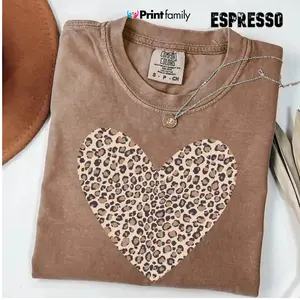 Comfort Colors Leopard Heart Shirt, Soft Cotton Unisex Gift, Gift for Him or Her, Unisex Stylish Top - Printfamily