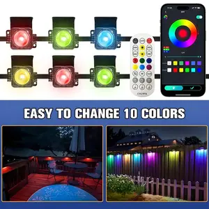 50ft black eave light Permanent Outdoor Lights with 72 RGBCW LED Smart Eave Lights 90lm Black IP67 Waterproof 100 Scenes Modes