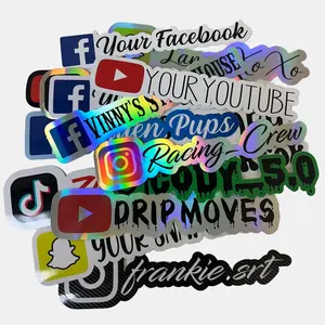 Printed Social Media Sticker | Personalized Car Decal | Custom Decal | Social Media Tags | Custom Text | Prints | Car Stickers