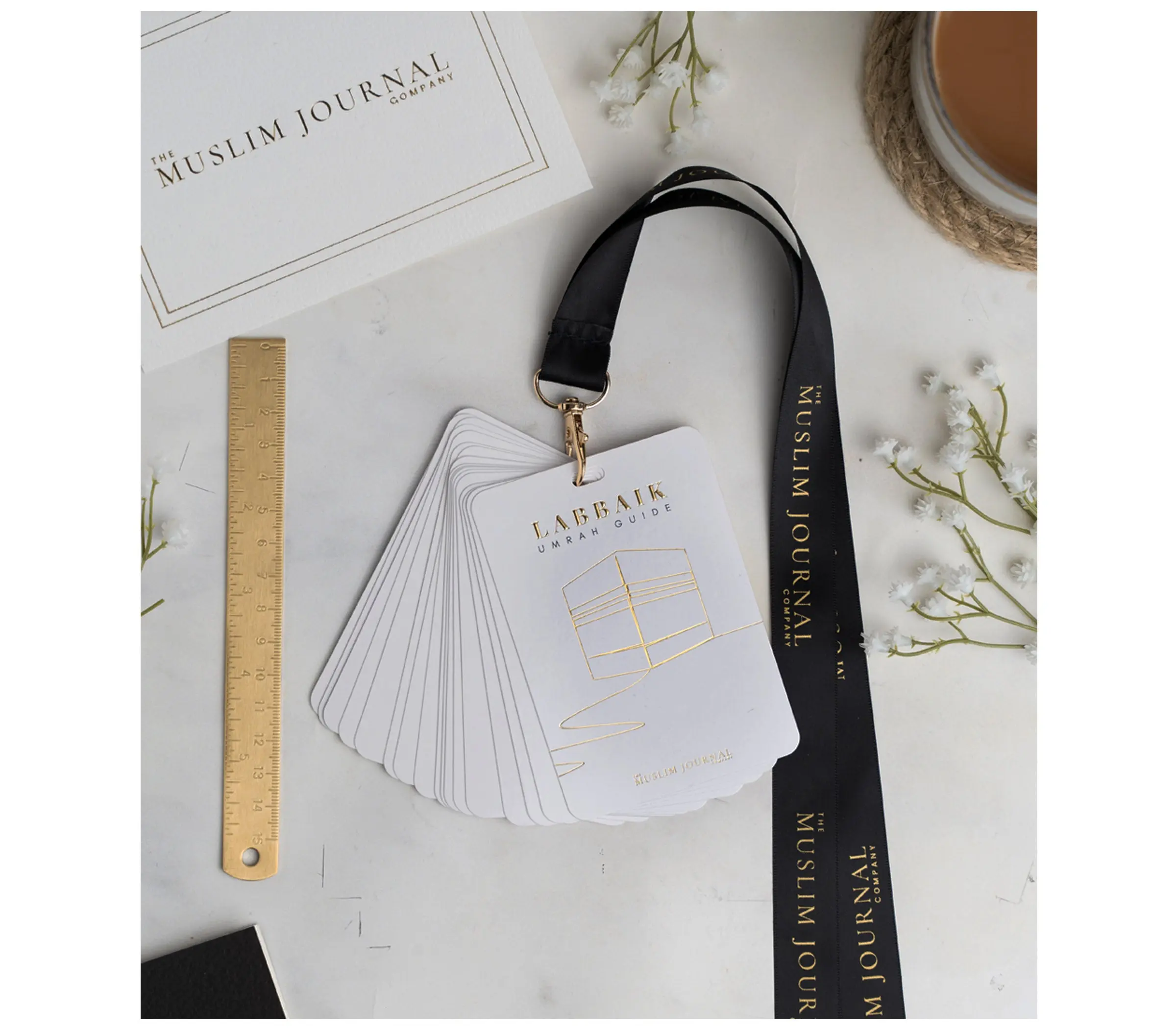 Labbaik Umrah Dua Cards Black Lanyard