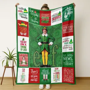 Cozy Christmas Elf Flannel Blanket, Perfect Gift for Birthdays, Holidays, Home Decor, Ideal for Movie Lovers, Unique and Comfortable, Soft Flannel Blanket