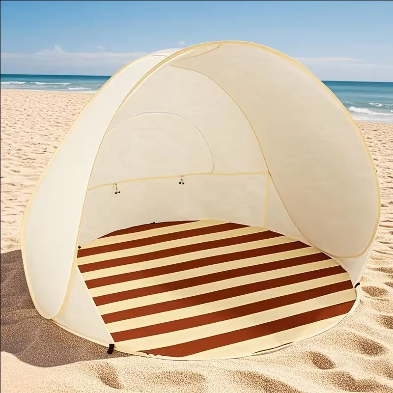 Quick-Opening Lightweight Portable Beach Tent - Compact 2-3 Person Camping Shelter with UV Protection, Mesh Fabric, Easy Setup & Fold for Beach Trips, Picnics, Lightweight Portable Tent