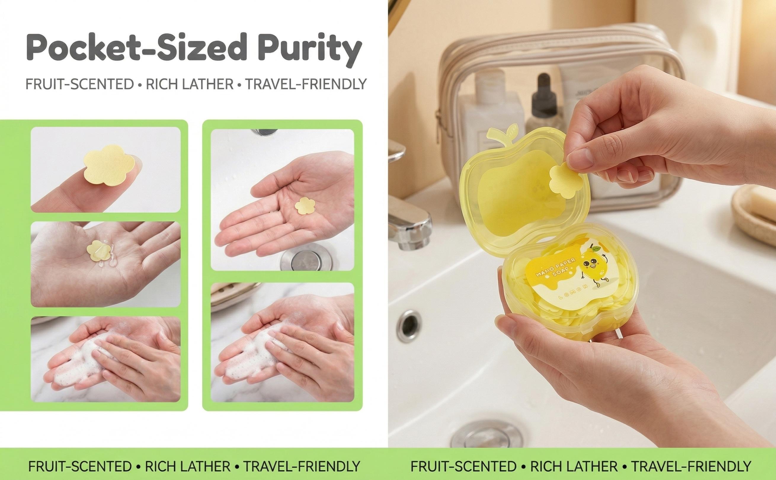 720pcs (6-Pack Rainbow Set)Portable Petal Soap Paper Sheets - On-the-Go Travel Hand Soap for Kids & Adults - Dissolvable Mini Flower Soap with Case for Travel, Camping, Hiking, and School 720pcs (6-Pack Rainbow Set)Portable Petal Soap Paper Sheets - On-the-Go Travel Hand Soap for Kids & Adults - Dissolvable Mini Flower Soap with Case for Travel, Camping, Hiking, and School