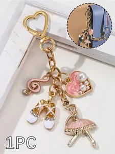 Elegant Ballet Shoe Keychain for Girls, Cute Bag Charm, Gift for Dance Lovers, Handbag Accessory, Backpack Pendant, Key Ring