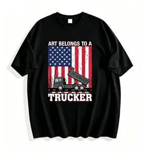 Proud Trucker T-Shirt - American Flag Dump Truck Driver Tee