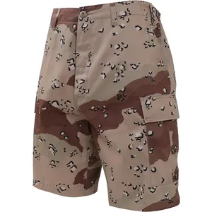 Desert Six Color Camo - Tactical Cargo BDU Shorts - Polyester Cotton Twill - Button Fly