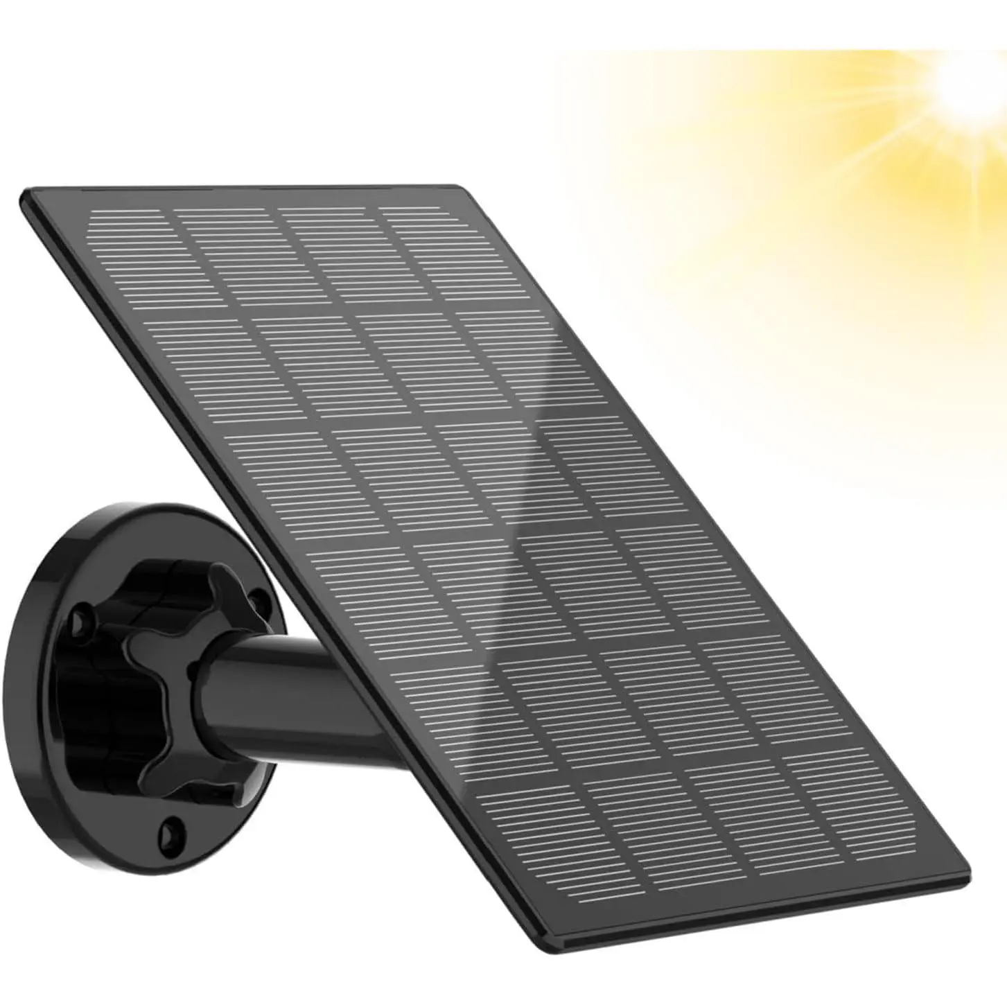 Modern 5V 3.5W Waterproof Solar Panel for Outdoor Security Cameras - 9.8ft USB Cable, Micro USB Port for Secondary Rechargeable Battery Camera Continuous Power Supply