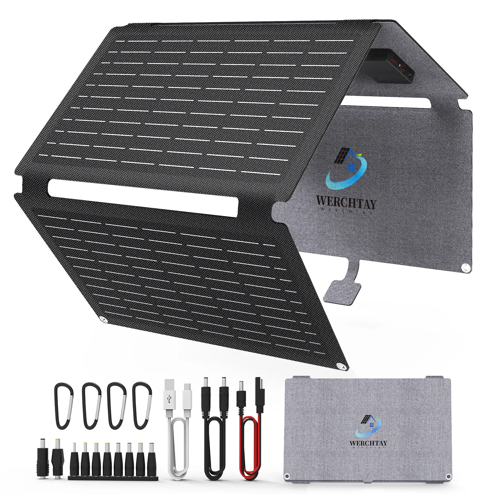 40W Solar Panel with Fast Charging USB-A, PD 40W USB-C and DC Ports, IP68 Waterproof, Portable Folding Solar Charger Compatible with iPhone, iPad, Samsung, LG, Power Banks, Power Station etc, TikTokShopBlackFriday