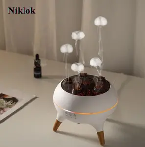 Niklok Dynamic Jellyfish Mist Aromatherapy Diffuser 250ML LED Cloud Effect 7-Color Lights Remote Control Ultrasonic Technology for Home Office
