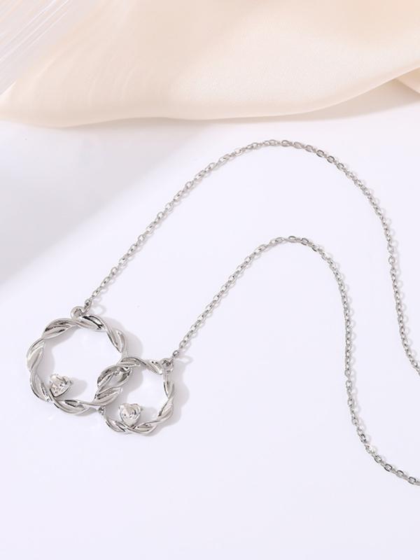 Double Ring Pendant Necklace with Gift Box and Card,Big Sister & Little Sister Necklace Gift, Birthday Christmas Gifts, Friendship Jewelry