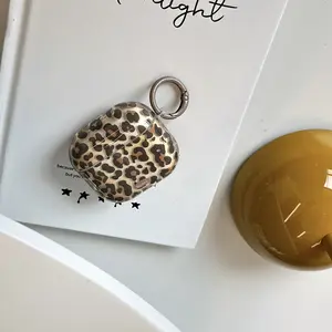 Five-Color Leopard Print Ring Earphone Case for Apple AirPods Pro 3/2, AirPods 4/3/2, Fashionable Women's Simple Design Headphones