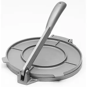 8" Cast Aluminum Tortilla Press - Silver,Aluminum, For Tortillas, Quesadillas, Pizzas & More, Silver Roti Maker Dough Press Quesadilla Maker Empanada Maker Press To Rotate Pizza Press