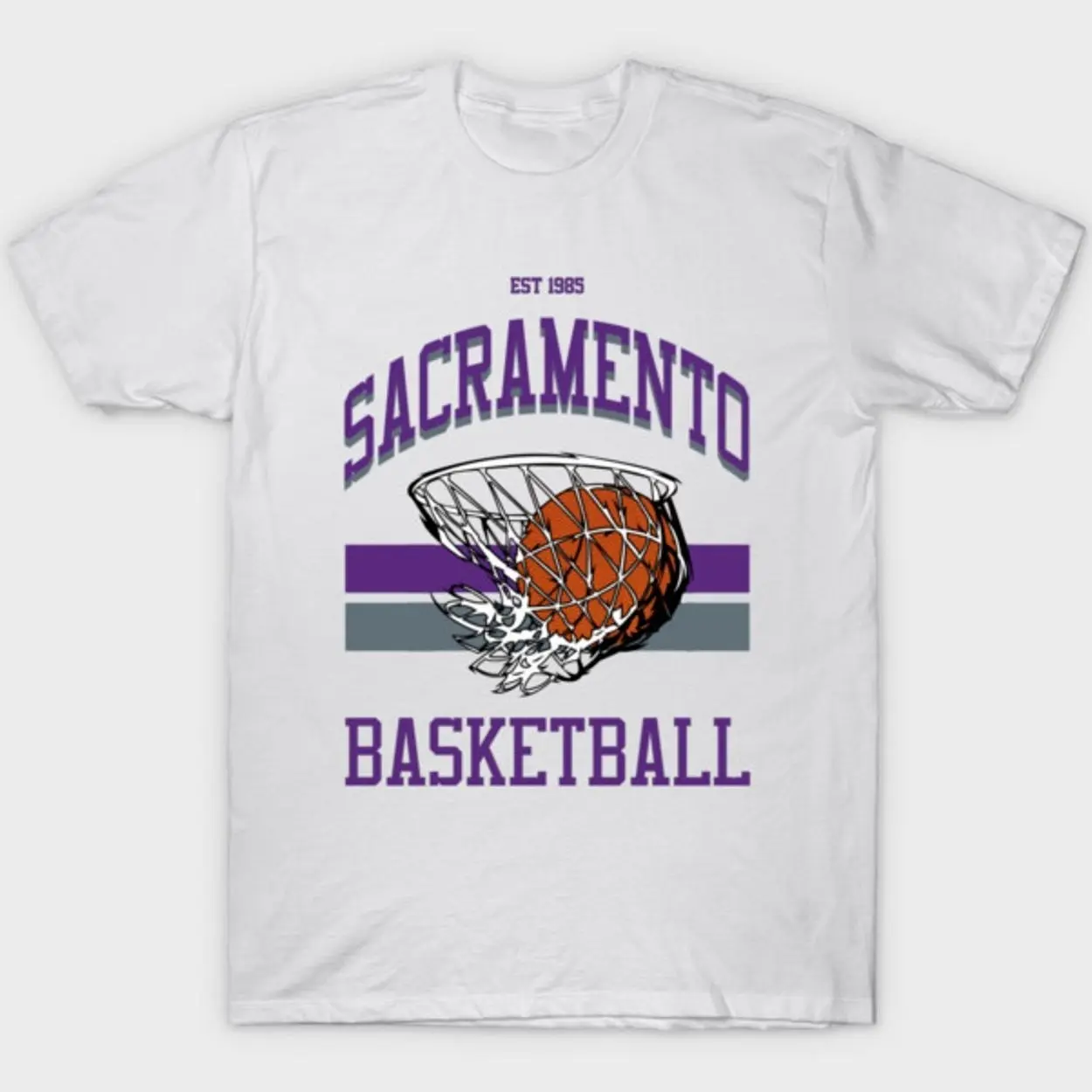 Women's T-Shirt with Sacramento Varsity Graphic, Soft Cotton Streetwear, Classic Fit Women's Clothes Tops, Reference Size Chart