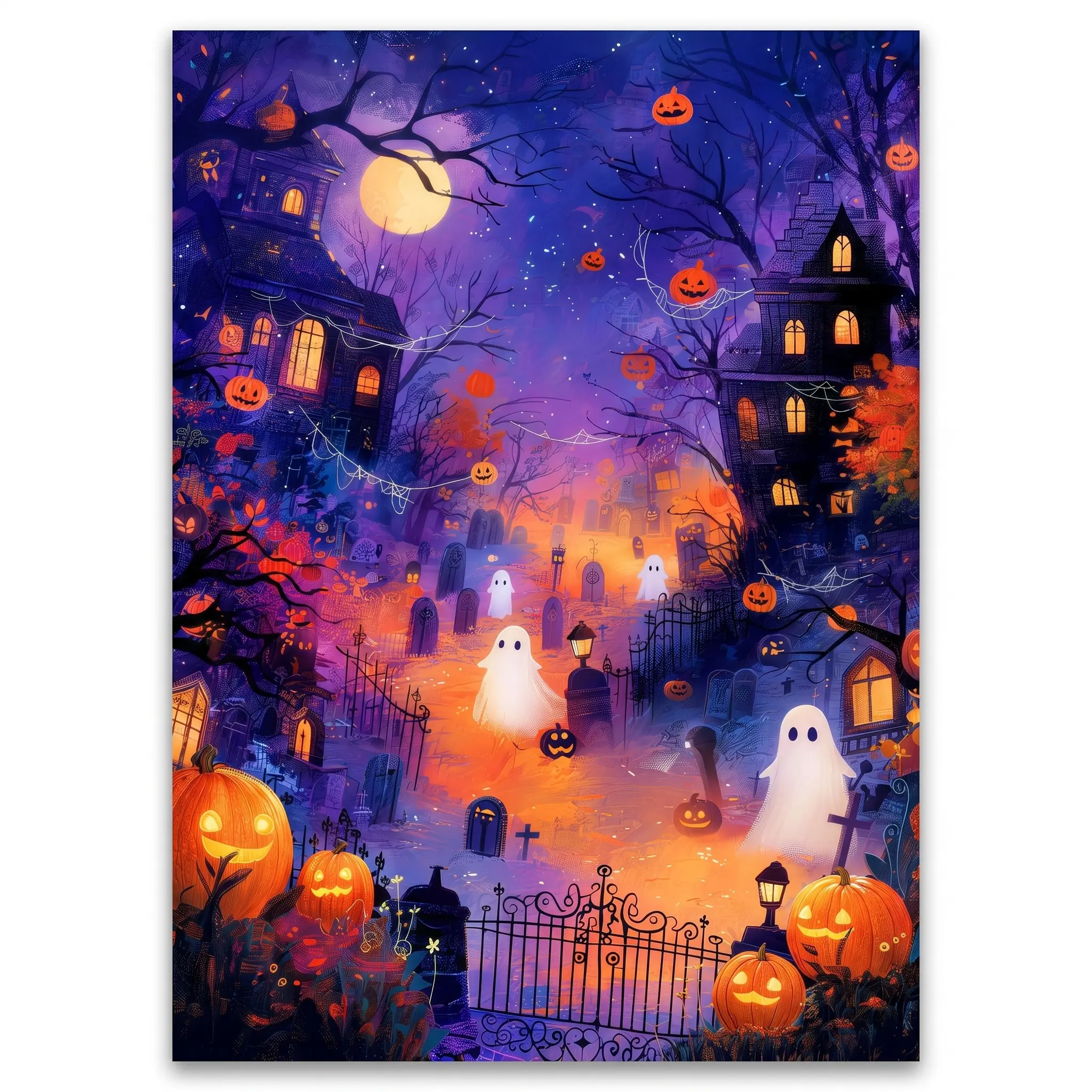 1000-Piece Halloween Haunted Village Puzzle with Ghosts, Pumpkins, Spooky Wall Art Decor for 13 Years Above, Adults & Art Lovers, Home Decor Decoration