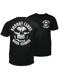 Comfortable Skull Cool Print Shirt, Unisex Design, Perfect Daily Choice, Durable Fabric, Fashion Fit, Casual Summer Short Sleeve Top