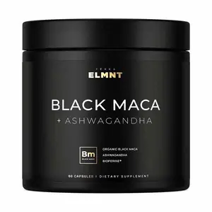 40x Strength Organic Black Maca Root w. Ashwagandha - #1 Highest Potency Black Maca Root Capsules for Men Supplement 40:1 Extract - 100% Pure Maca Peruana Gelatinized Maca Root Powder Pills