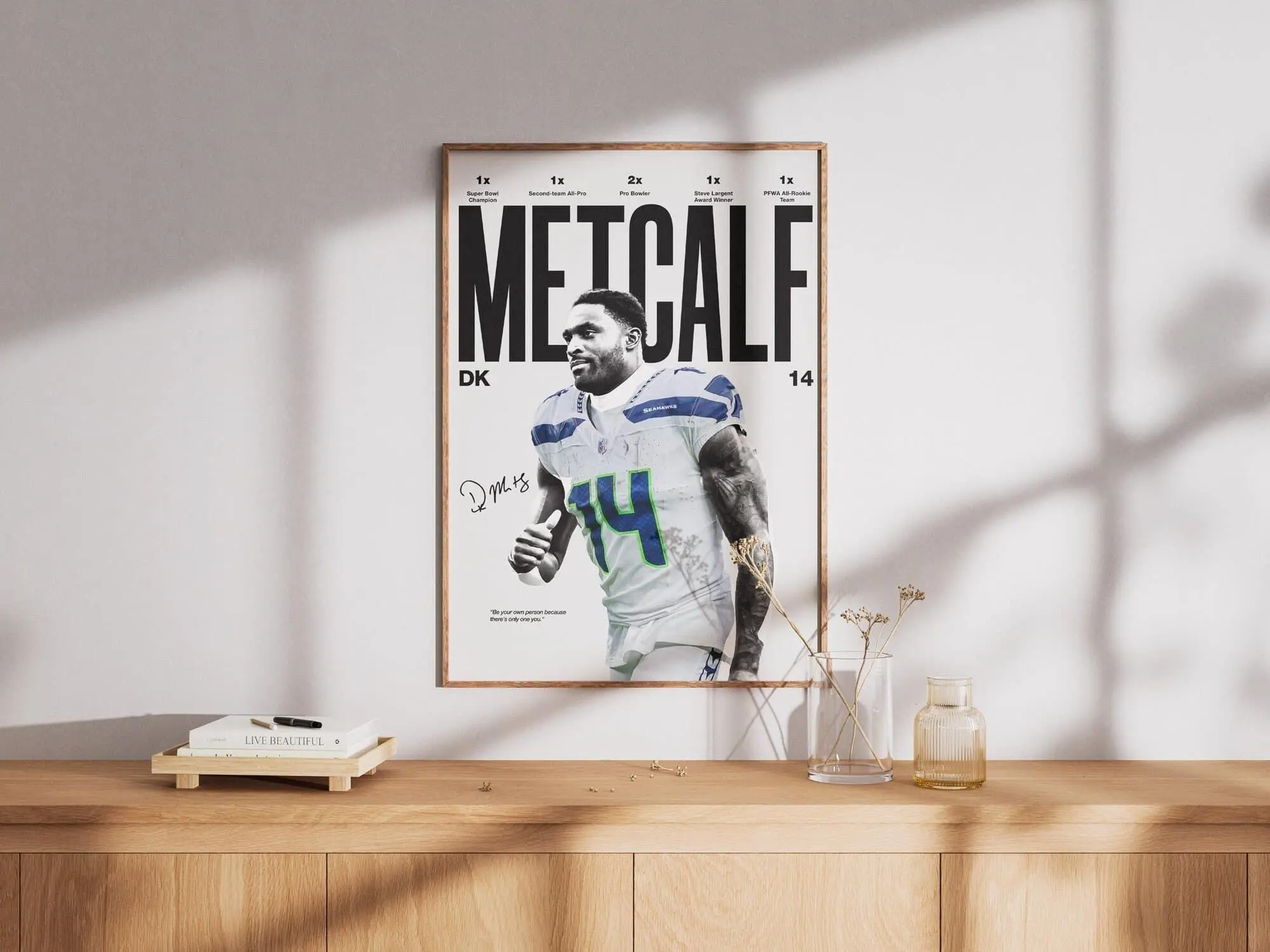 DK Metcalf Poster, Seattle Seahawks Wall Art, Seahawks Fan Gift( Unframed - Print Only )