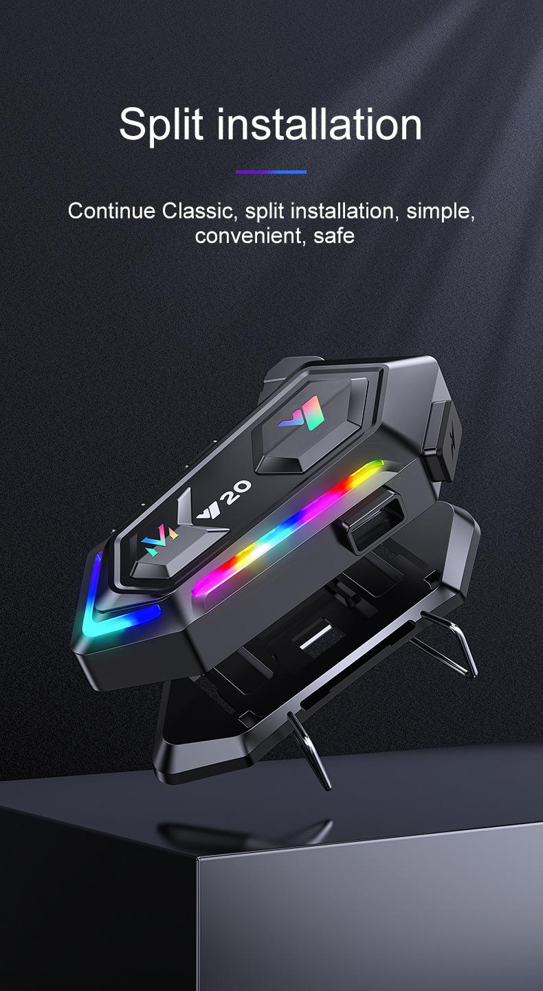 2026 NEW Motorcycle Helmet Bluetooth Headset, RGB Dazzling Lights, IPX6 Waterproof, Bluetooth 5.3, 1000mAh 25H Playtime, Noise Reduction, Hands-Free Call for Motorbike Riding