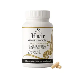 Hair Vitamins 14-in-1 Complex – Extra Strength with Biotin, Vitamin C & Saw Palmetto | 60 Caps Edible