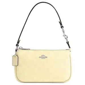 COACH Nolita 19 Coated Canvas Tote Bag with Silver Logo Hardware for Women in Yellow