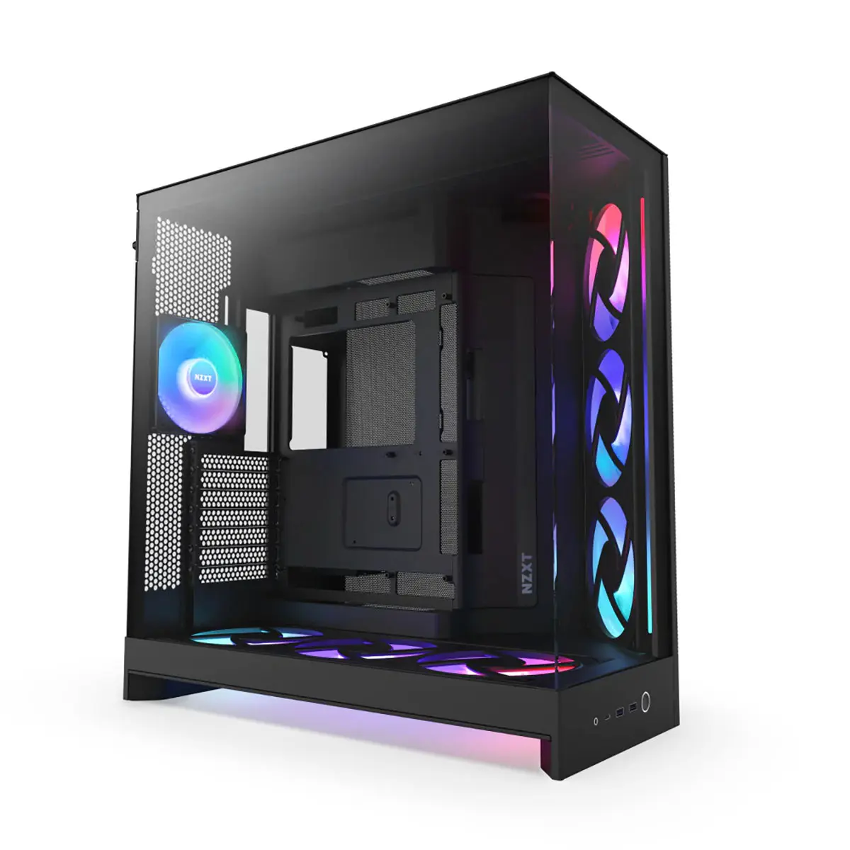 NZXT H9 Flow ATX Mid-Tower Computer Case - Dual-Chamber Design, RGB Lighting, Transparent Side Panel, Enhanced Airflow