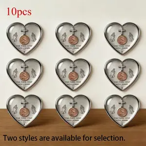 10Pcs Acrylic Heart Cards, Acrylic Love Heart Blanks Cards