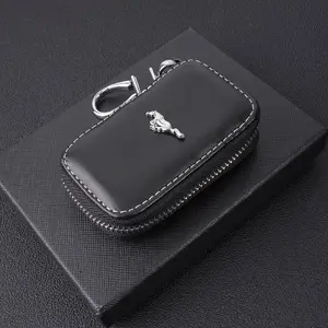 Leather Key Wallet Car Key Bag, Multi-Function Key Case, Car Key Accessory, Car Accessories for Ford Mustang, Universal Fit, Large Size, Mustang Shelby Gt