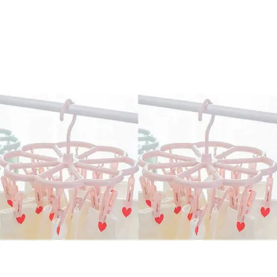 Round 16 clips, pink 2 pieces