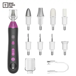 Mad Pixels Lab. Professional Pedicure Kit, Electric Nail File Set, Cordless Electric Nail Drill, Feet Callus Removers, 9-Position Foot Care Tool for Sanding, Trimming and Polishing Nails Manicure Nail Care
