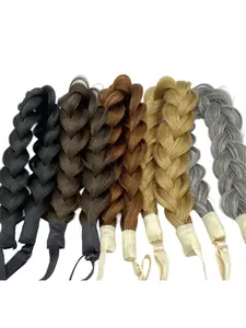 Synthetic Premium Adjustable Handmade Braided Elastic Band Hair Fashion Braiding Hair Headband Headwear For Women