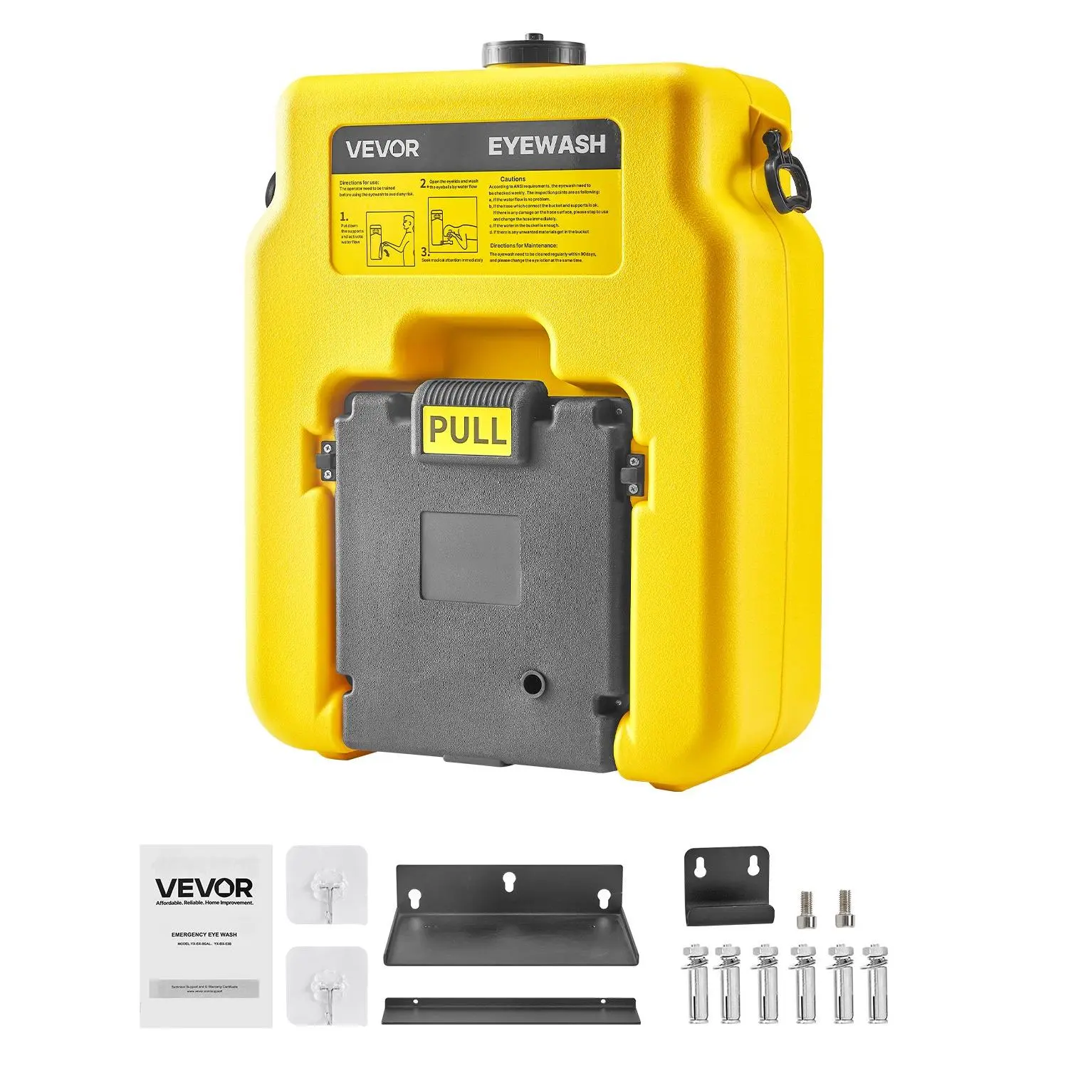 VEVOR 14 Gal OSHA-Approved Portable Eye Wash Station, Lightweight Compact Anti-Corrosion PE Plastic Unit with Foldable Base, Dual Sprayers, Wall-Mounted/Flat Surface Mountable First Aid for Labs, Construction Sites, Schools, Complies with Laws