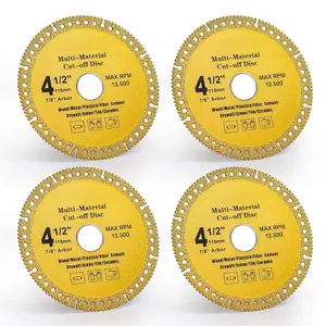4-Pack 4-1/2 Inch Electro Plated Diamond Grinding Wheel - Heavy Duty Indestructible Disc for Angle Grinder, Multi Material Cutting Blades for Metal, Tile, Stone and Concrete