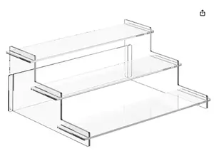 Acrylic Risers Display Stand, 3 Tier Cupcake Holder, Clear Perfume Organizer Stand, Display Shelf for Figures and Collection, Dessert Shelves for Party, Display Risers for Decoration and Organizer