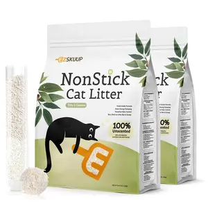 EZSKUUP Non-Stick Ultra Clumping Cassava & Tofu Cat Litter, Odour Control Low Tracking Kitty Litter, Plant-Based Natural Ingredients Cat-Litter, X 2 PACK