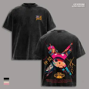 Tony Tony Chopper Vintage Washed Graphic Tee - 90s Anime Oversized Cotton Shirt| One Piece Manga Streetwear Top for Men & Women| Y2K Aesthetic