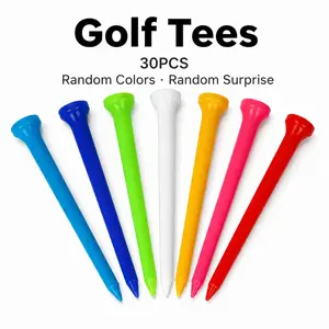 Random Color Plastic Golf Tee, 30pcs/set Durable Plastic Golf Ball Tee, Golf Ball Accessories for Practice and Competition