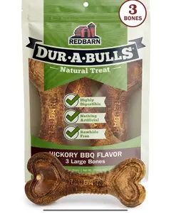 Redbarn Dur-a-Bulls 3 Pack Bones Hickory BBQ Flavor Large