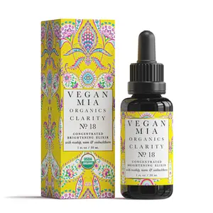 Vegan Mia - USDA Organic Clarity Brightening & Balancing Elixir Face Oil - Face Moisturizer For Dry Skin, Acne Scars, Dark Spot & Hyperpigmentation with Black Seed, Rosehip, Jojoba Oil & More - 1 fl oz