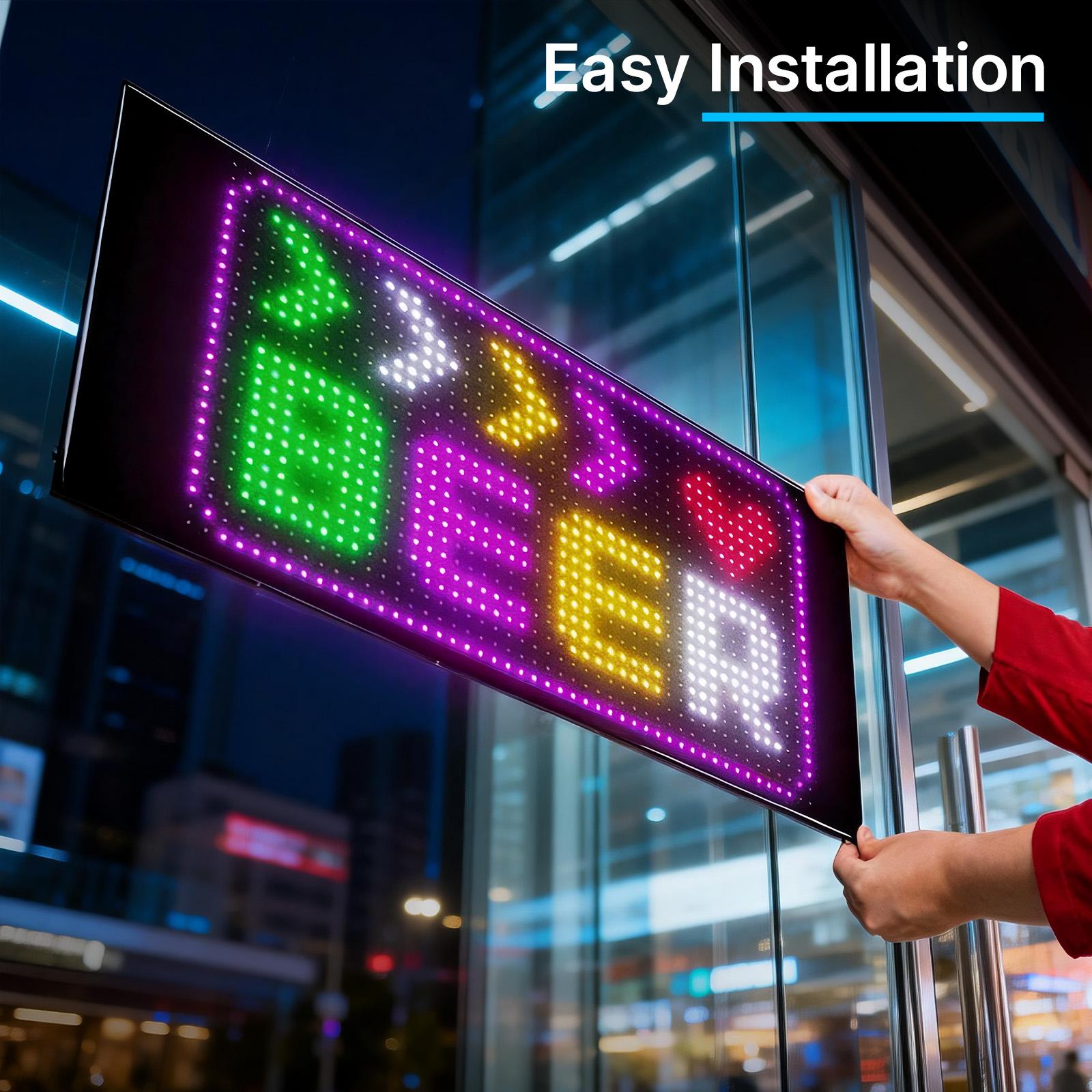 HYPERLITE Scrolling LED Message Sign USB Programmable Display Board Custom Text Marquee Light with App Control for Business Restaurant Event Christmas Decor Multiple Sizes 898mm to 3340mm stockup mothersday