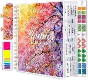 Planner 2025-2026, Large 18 Months Academic Daily Weekly Monthly Planner Yearly Agenda July. 2025–Dec. 2026, 7.9" x 9.8", Page Tabs, Separator Page, Pocket Folder, Bookmark, Stickers, Sticky Note Set