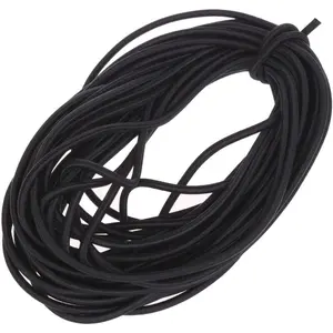 1/8-Inch 3mm Black Heavy Stretch Round String Elastic Cord Cut of 10 Yards