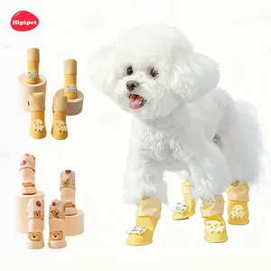 [HipiPet] PawProtect High-Top Dog Boots - Non-Slip Silicone Rain Shoes for Small Dogs, Waterproof & Durable Outdoor Puppy Shoes for Walking/Hiking (4PCS Set)