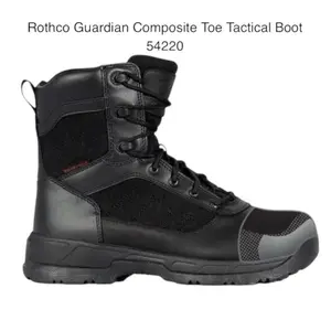 ROTHCO Men’s 8-in Guardian Composite Toe Closed Tactical Boots, Black Mesh & Leather Worker Work & Safety Footwear, Comfortable Waterproof Walking Shoes
