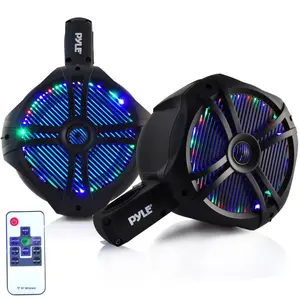 Waterproof Marine Speakers 200W LED Lights 6.5" Dual Subwoofer