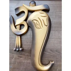OM Ganesha wall hanging decor - 7"x12" (wooden and light weight)