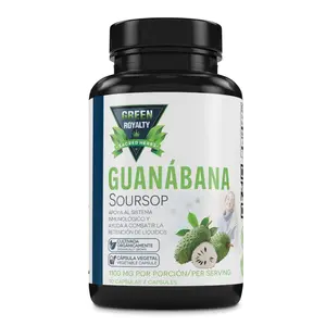 Green Royalty Organic Guanabana (Soursop) Capsules - 90-Count Herbal Dietary Supplement -Antioxidant Rich