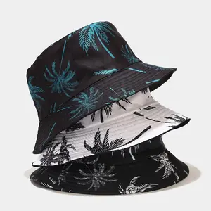 Unisex Bucket Hat with Coconut Print – Lightweight UV Protection Sun Hat for Men & Women | Spring Summer Fisherman Cap for Beach & Travel