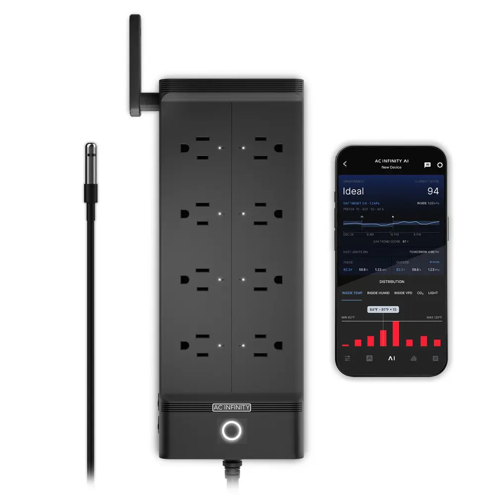 OUTLET AI+, Environment Controller 8-Outlet, with Temp Humidity VPD Sensor OUTLET AI+, Environment Controller 8-Outlet, with Temp Humidity VPD Sensor