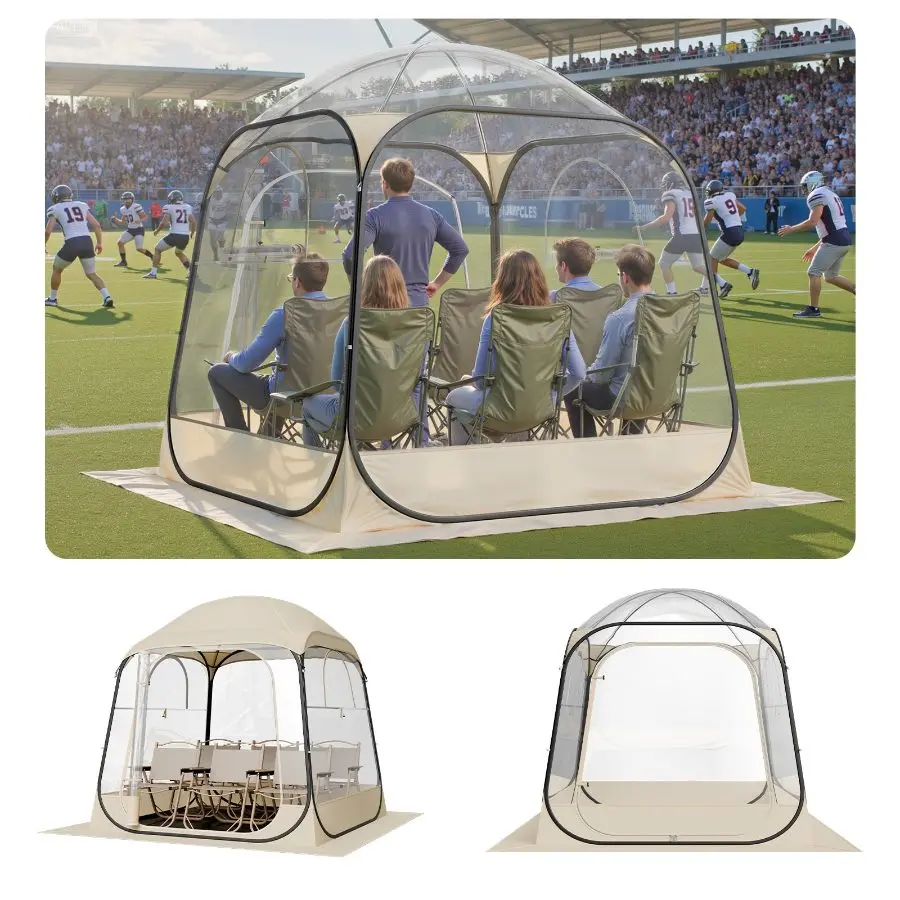 【DealsForYouDays】VEVOR Pop up Sports Tent, 50x50 in Clear Bubble Tent for 1 Person, Waterproof Outdoor Pod with Floor Mat Top Cover, Garden Igloo Dome Tents Camping Shelter for Events Fishing CheeringVEVOR Super Brand Day